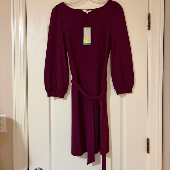 Boden Dresses & Skirts - Boden Burgundy Dress with Belt